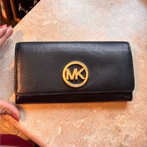Michael Kors Black and Gold Wallet